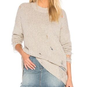 One Teaspoon Laddered Whiskey Distressed Knit Sweater Size S NIB